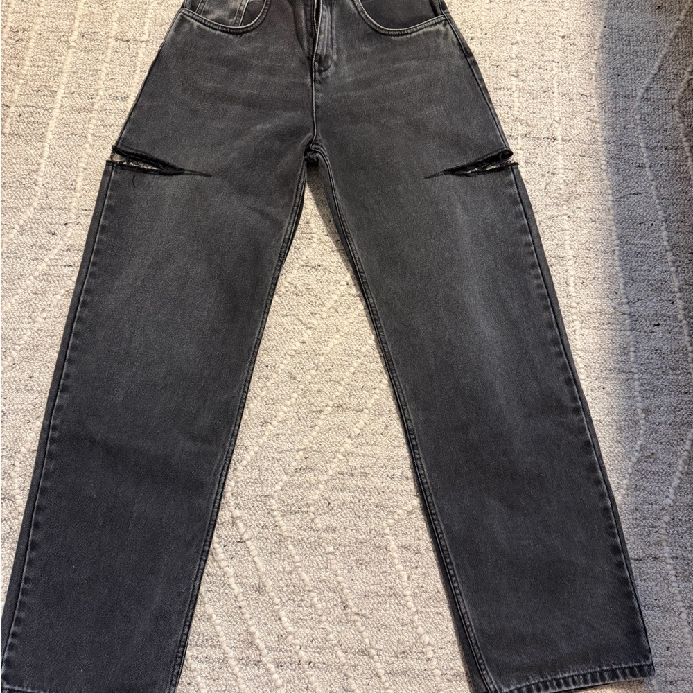 Maison Martin Margiela Dark Gray Cut-Out jeans.